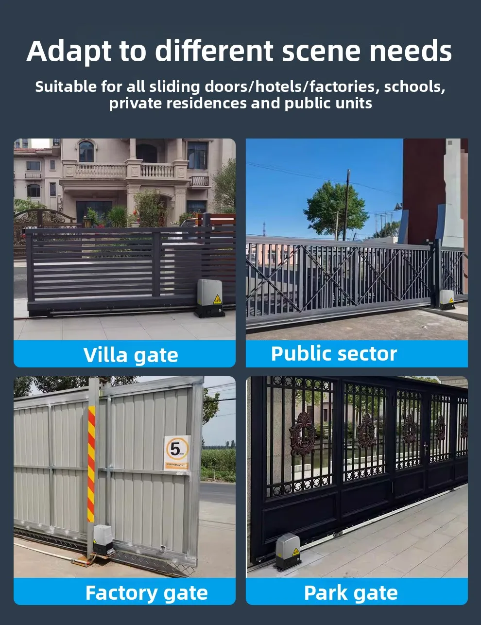 Linear Electric Sliding Gate Motor 370W 800kg Automatic Door Opener for Villa Fa