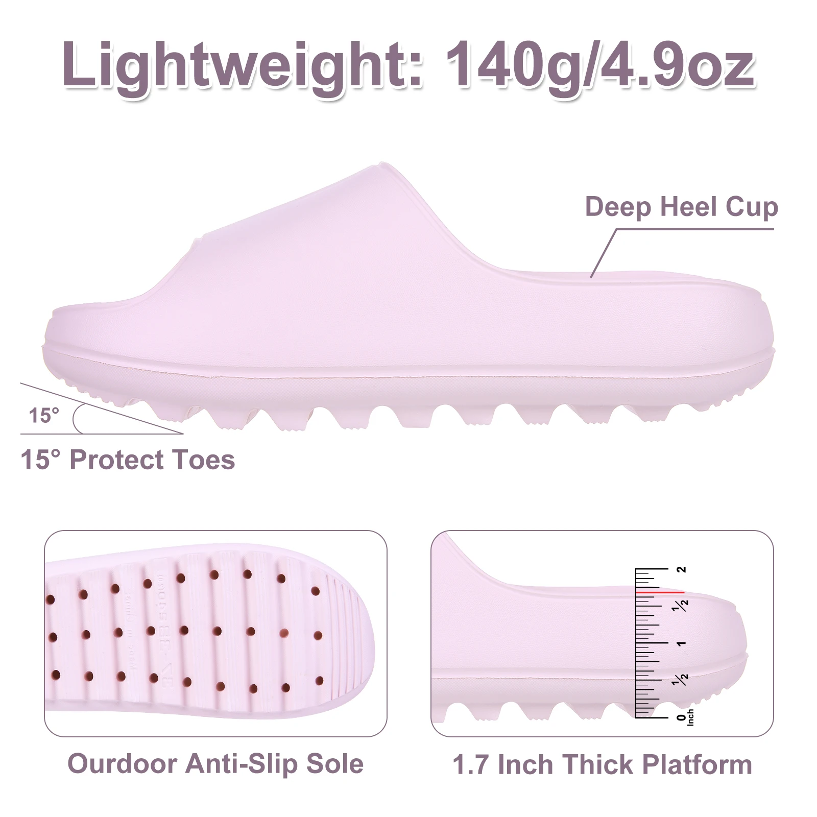 Comwarm Thick Platform Summer Slippers Women New Fashion Thick Sandals Men Beach Slippers Non-slip Bathroom Slides House Shoes