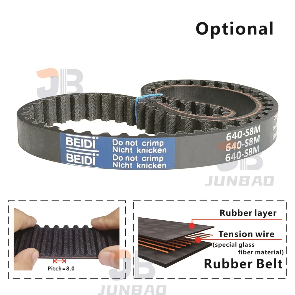 976-1296mm, S8M 타이밍 벨트, DIY/CNC/자동화 시스템용, 모델 976-S8M, 984-S8M, 992-S8M부터 1296-S8M까지, STS8M 고무 벨트