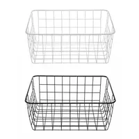 Metal Wire Storage Basket with Handle Wrought Iron Art Fruit Vegetable Snacks Holder Bathroom Kitchen Sundries Container 1