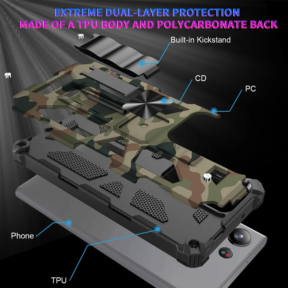 Rugged Military Camouflage Shockproof Case with Kickstand Cover