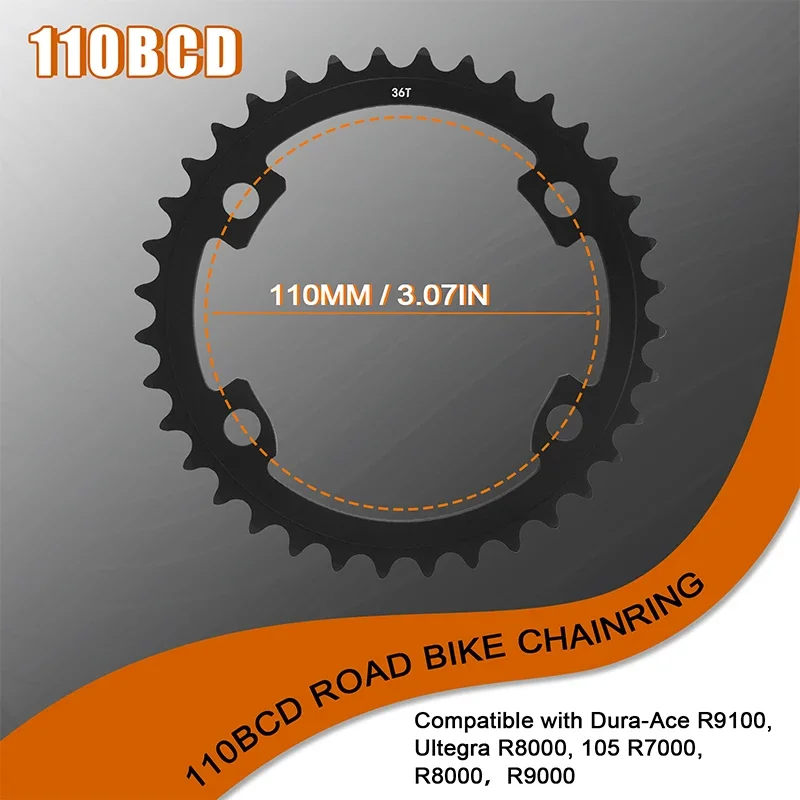 Ultralight Double Chainring for Road Bike 110BCD 50-34T 52-36T 53-39T Bicycle Cr