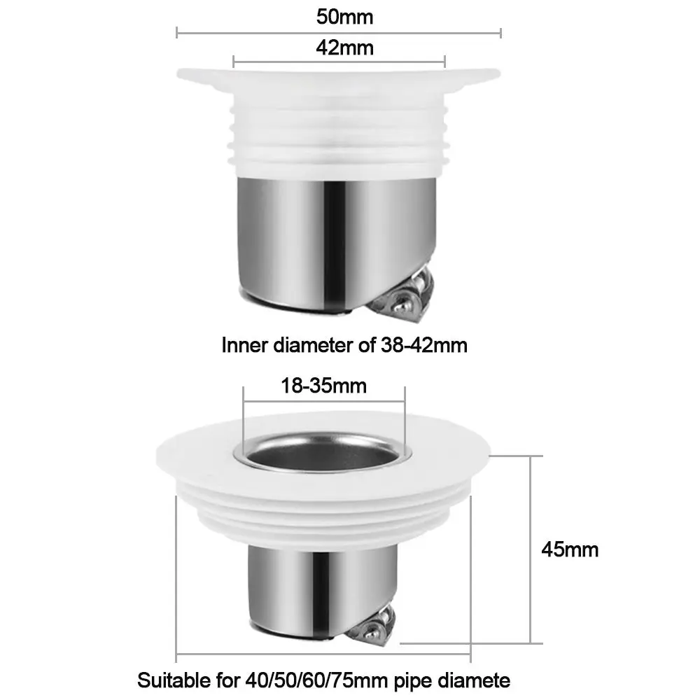 Stainless Steel Drain Core Odor Proof Kitchen Sewer Bathroom Deodorant Core Plug