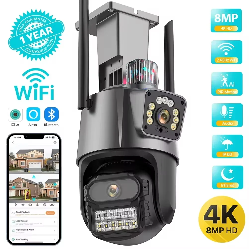WiFi Panoramic VR185 HD Camera for Wireless Network Monitoring