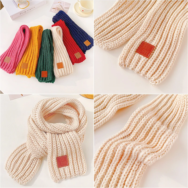 Autumn and Winter Children Cute Soft Scarf Baby Sweet Scarf Boys Girls Cotton Warm Windproof Triangle Kids Gift