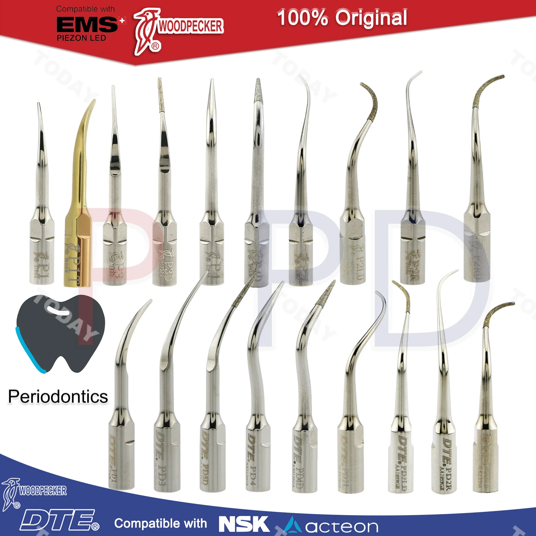 Lot De 10 Pointes Pour Pièce à Main De Détartreur Dentaire - Compatible SATELEC DTE