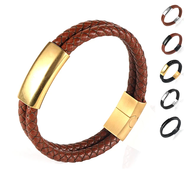Personalized Double Wrap Leather Bracelet