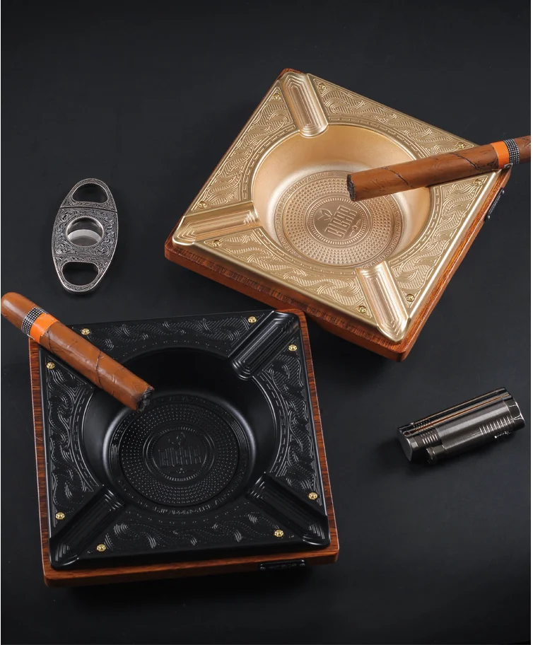

Cigar ashtray Four slot large ashtray Cigar ashtray alloy