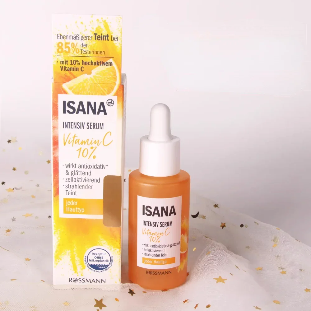 

Germany Isana High Intensive Serum 30ml Vitamin C Essence Double VC Hyaluronic Acid Moisturizing Whitening Brightening Skin Cere