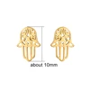 Small Earrings for Girl Hollow Vintage Design Fatima Hamsa Hand Stud Earring Jewelry Golden Stainless Steel Women Accosseries 4