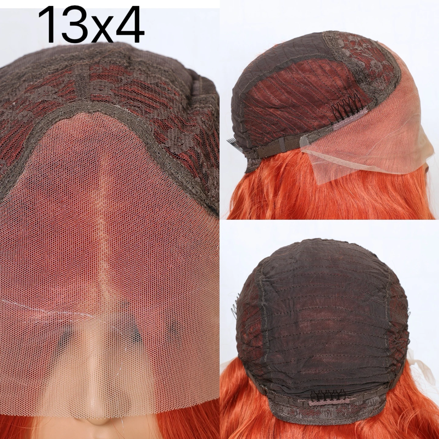 Ginger Orange Blonde Color Loose Wave 13X4 Lace Frontal Synthetic Wig For Women Preplucked Bleach Knots Cosplay Daily Party 6