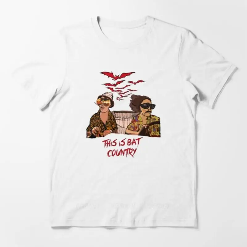 

Футболка для взрослых, женская рубашка, футболка с надписью «Bat country Essential», брендовая повседневная мужская футболка с коротким рукавом, Большая мужская летняя футболка