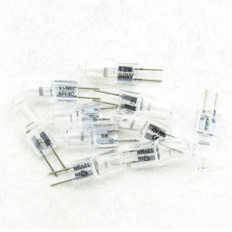 10Pcs G4 12V 5W/10W/20W/30W/50W 할로겐 램프 2 핀 전구 램프 2900K 향기 조명 천장 조명 책상 조명 도매
