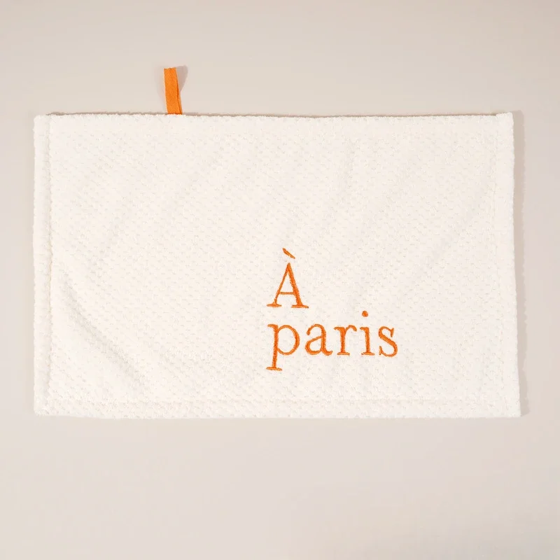 Nordic Hanging Hand Towel Home Embroidery Coral Velvet Absorbent for Kitchen Bathroom Hankerchief hand towels pocket towels