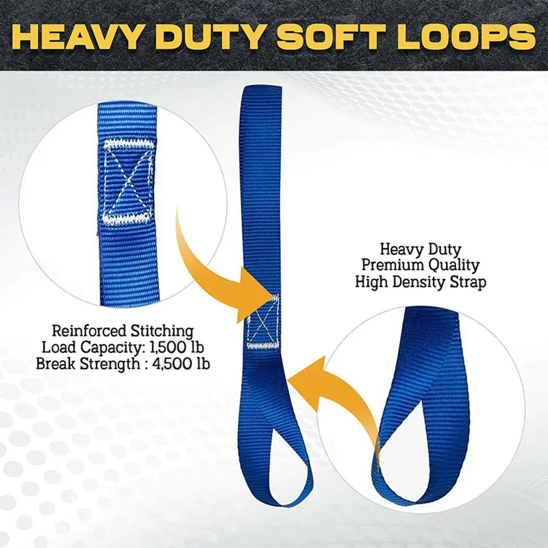Car Motorcycle Mutipurpose Nylon Soft Straps Cargo Luggage Fixed Packing Tie Downs Loop Strap Trunk Durable Auto Accessories cargo straps luggage strap cargo tie down strap tie down straps lashing strap