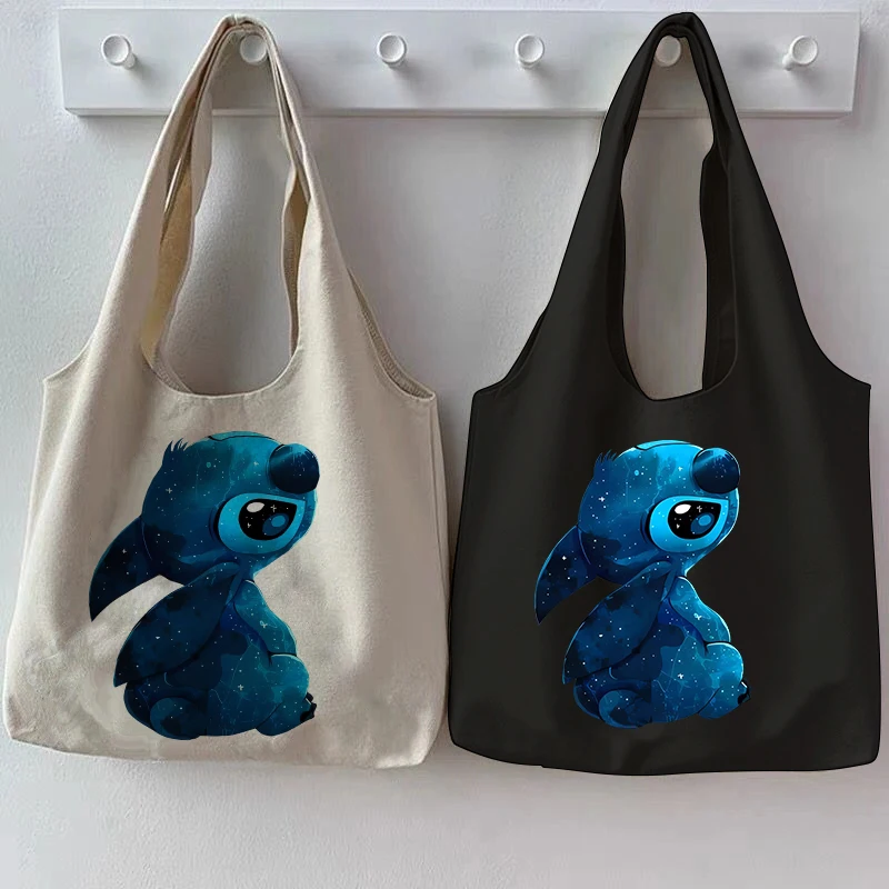 Disney Stitch Tote Bag Shopper Canvas Shoulder Bag Eco Lilo and Stitch Shopping Women Tote Female shoulder bag leather handbag canvas tote bag pu handbag