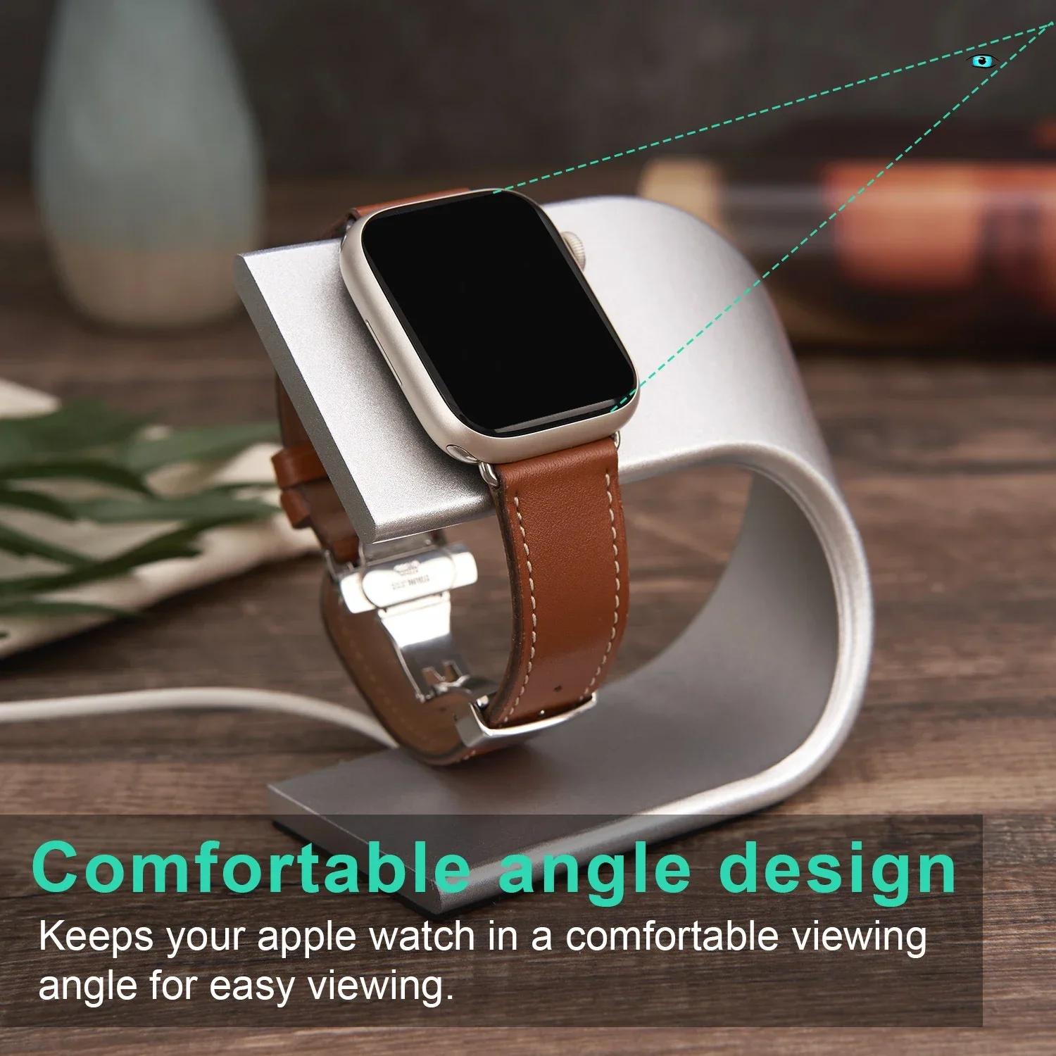 Apple Watch Charger Stand, Apple Watch Charging Bracket U-shaped Metal Aluminum Charger Stand Holder Apple Watch Series IWatch Ultra 2 10 9 8 7 6 5 4 Portable Charging Base Bracke