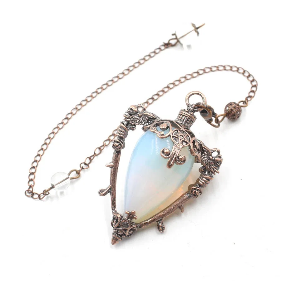 Large Natural Stone Pendant Crystal Pendulums Divination Opal Lapis Lazuli Pink Quartz Pendulos Reiki Spiritual Product X210