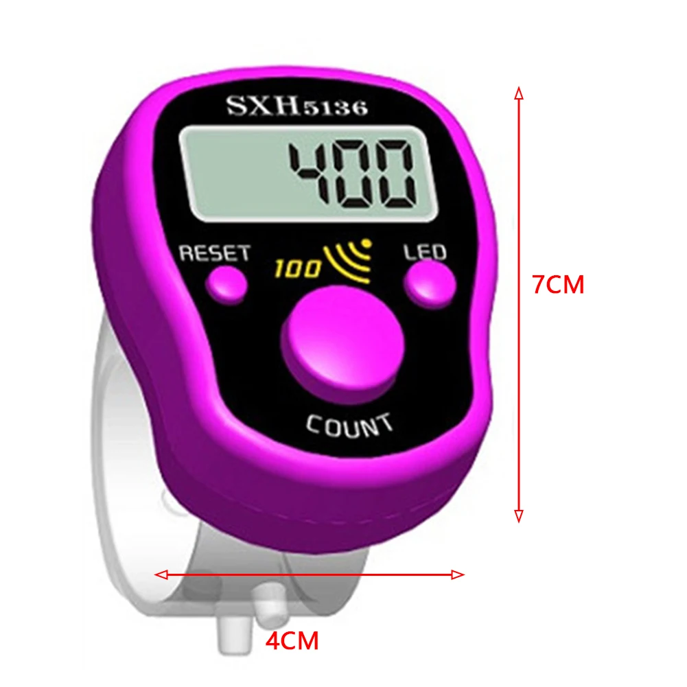 Mini Finger Counter LCD Electric Digital Display Light Tally Counter Stitch Marker Sewing Knitting Weave Buddha Pray Soccer