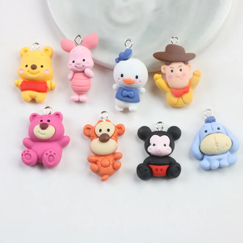 

Resin Creative Cartoon Image Winnie The Pooh Piglet Small Pendant DIY Necklace Accessories Handmade Materials Children Toy Gift