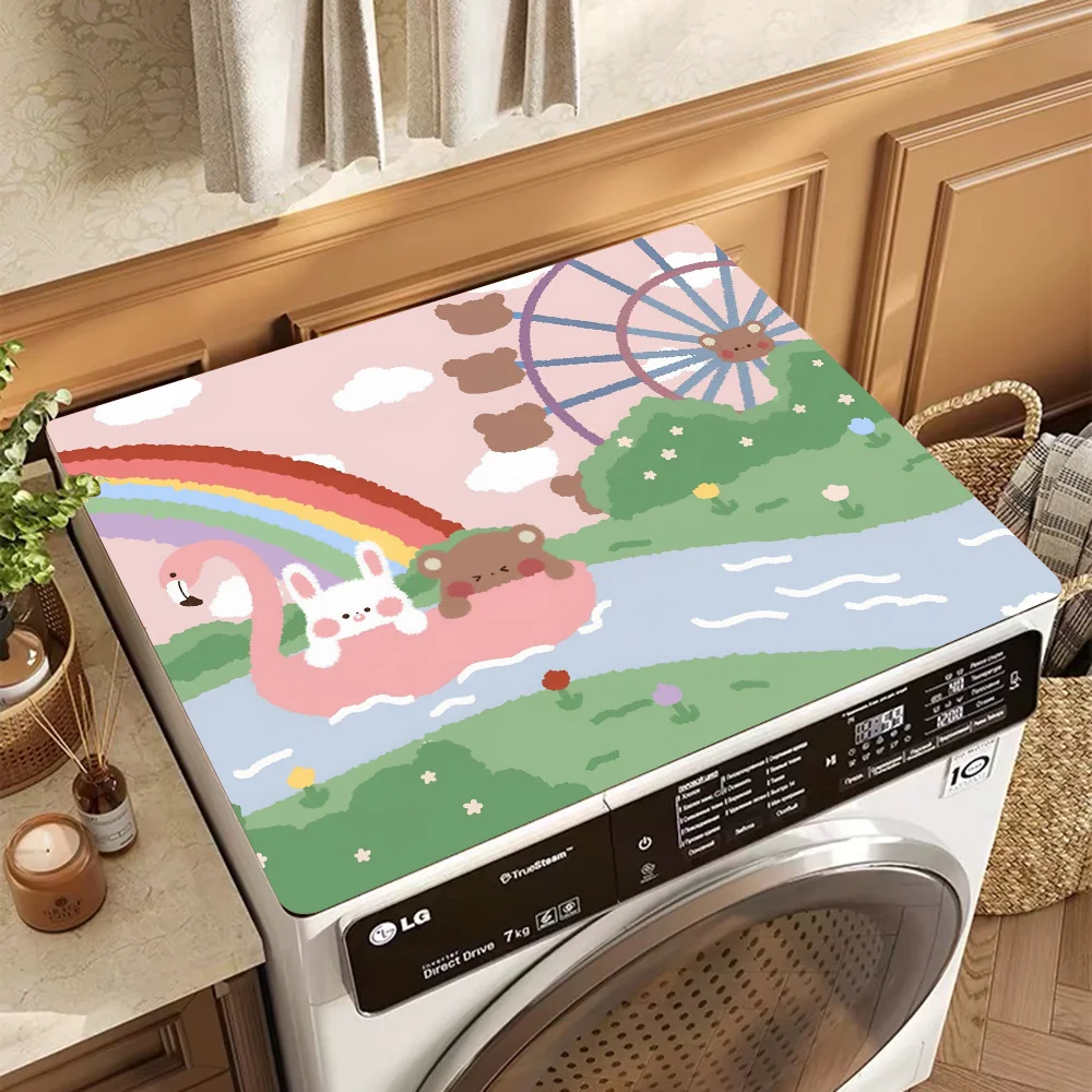 Cartoon rabbit illustration Printed Dish Drying Mat Super Absorbent Coffee Drain Pad Tableware Quick Dry Rug 3