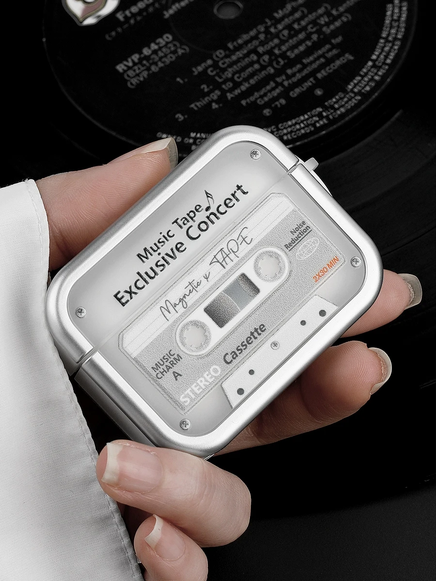 Retro Tape Design Protective Case for   24 Gen Wirel Bluetooth Square Earphone Detachable Soft ell Cover