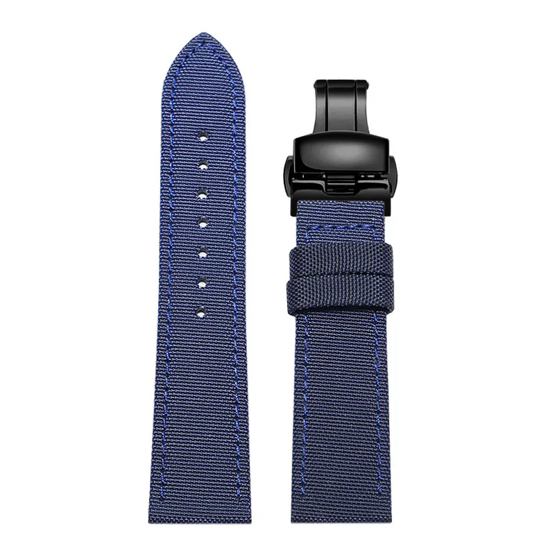 Men's Woven Nylon Watch Strap - Durable Design in Black