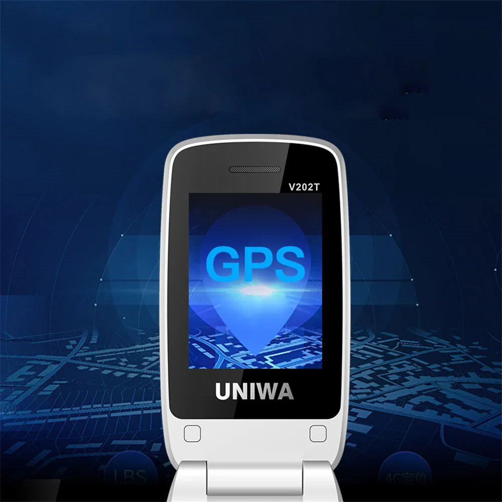 UNIWA V202T 4G Flip Phone Large Button for Elderly Mobile Phone 2.4Inch Screen 1450mAh With Emergency Call Button Global Version