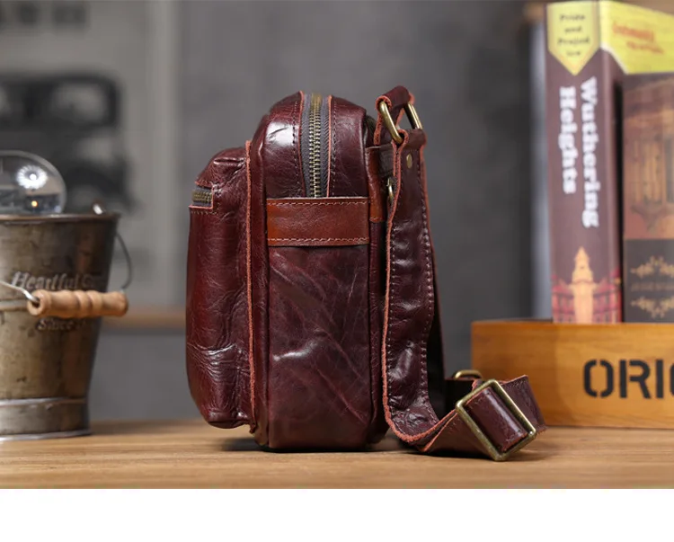 PNDME Casual Designer handgemachte hochwertige echtes Leder Herren Umhängetasche Outdoor täglich Luxus Rindsleder Umhängetasche – Detail 22