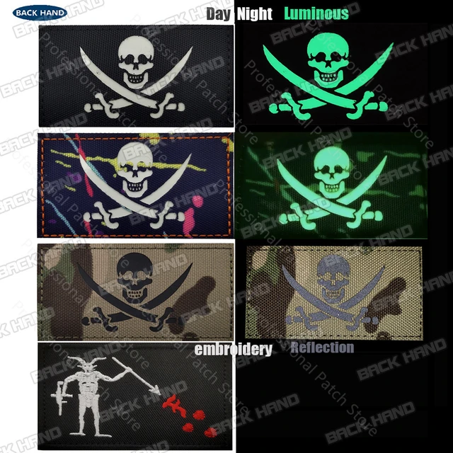 Velcro Patches For Hatreflective Blackbeard Pirate Patch - Embroidered  Velcro For Hats & Scout Uniforms