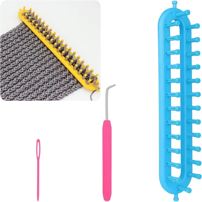 겨울 스카프 뜨게 직기 키트, DIY 공예, 직기 선택 도구, 바늘 위버 거친 원사 바늘 인공물 재료 팩