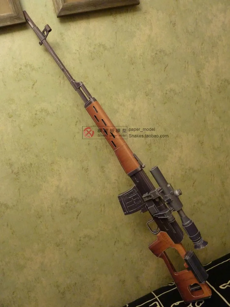 SVD Sniper Rifle 3D Paper Model Gun Assembly Handmade DIY Puzzle Toy 3d paper model military gun toy