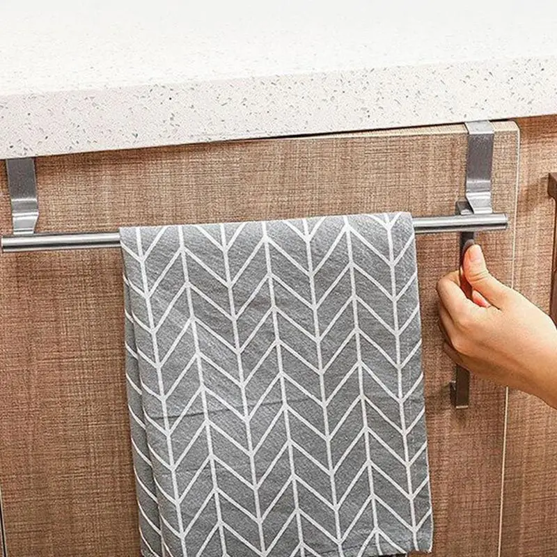 Over The Door Towel Rack Bath Towel Bar Bathroom Holder Hand Bar Adjustable Multi-functional Bathroom
