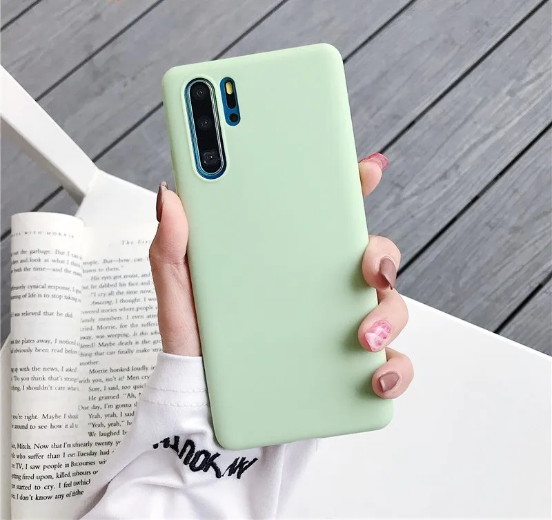 Premium Frosted Silicone Full Protection Case for Huawei P30 Pro – Soft TPU Cover, Pure Color