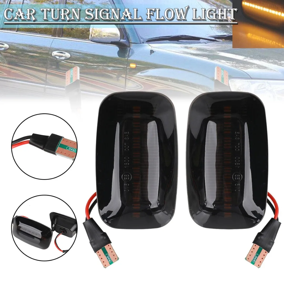 

2Pcs Car LED Dynamic Side Marker Turn Signal Light 12V Ultra Bright Turns Signals Lamp ABS Housing Car External Lights