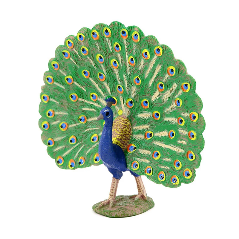 Simulation Peacock Bird Figurines PVC Action Figures Models Collection Educational Toy For Children Miniature Landscape Ornament miniature figurines
