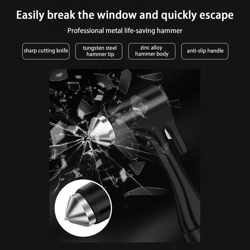 Car Safety Hammer Automotive Escape Tool Fireproof Safety Car Escape Tool With Seat Belt Cutter Vehicle Survive Accessories