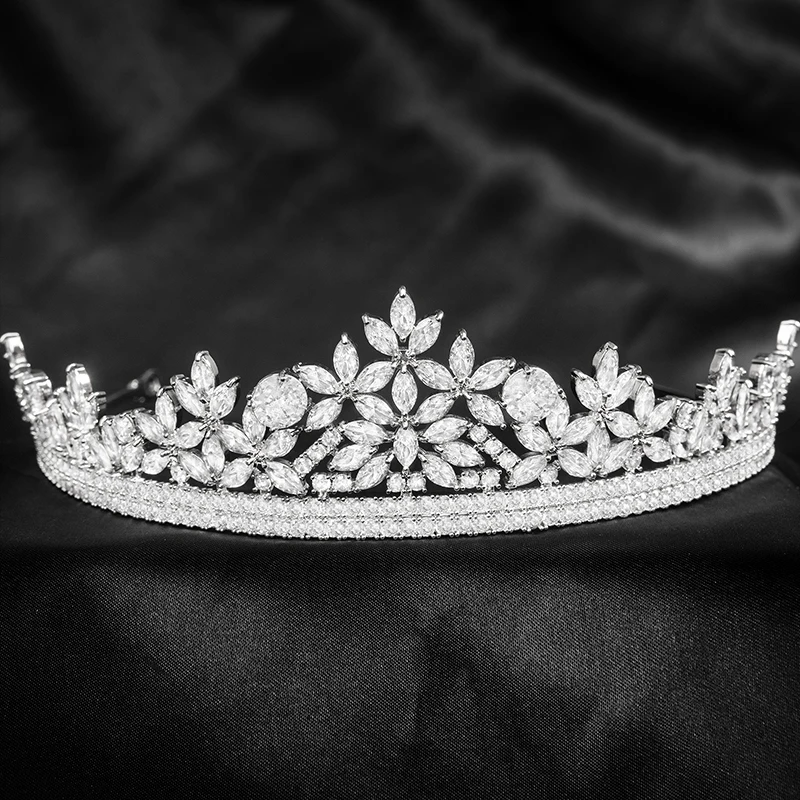 

Элегантная Тиара с кристаллами и цветами YYSUNNY, тиара и короны для женщин, свадебная, фотосессия, ювелирные изделия