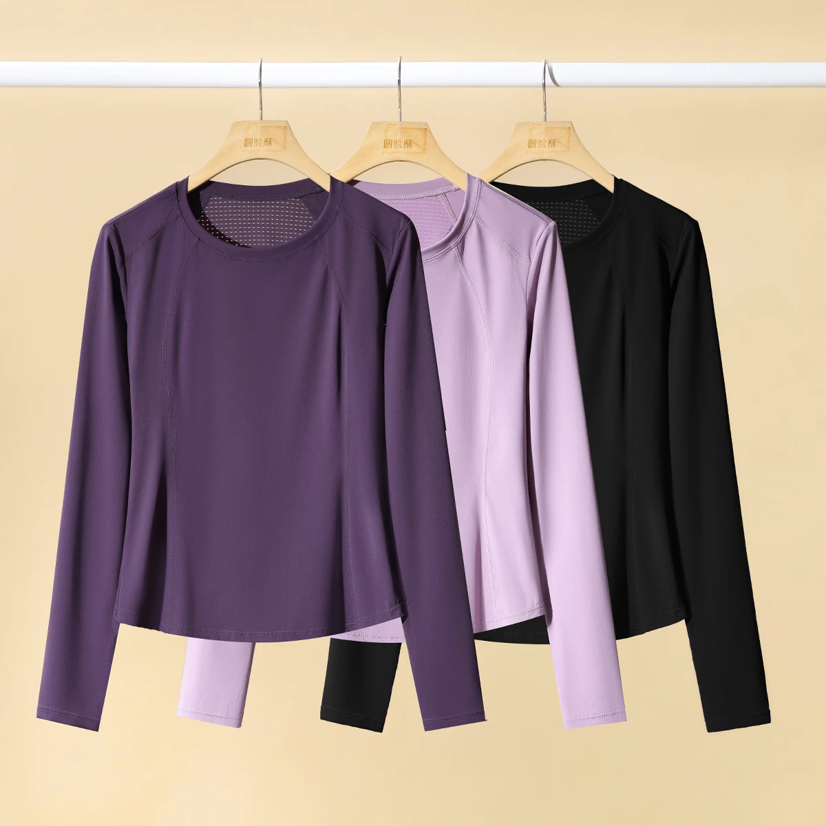 DRUR Gym Top Langarm-Sportshirt mit Gesäßtasche, Trainingskleidung für Damen, schnell trocknend, Yoga-Pullover, Lauf-T-Shirts – Detail 2