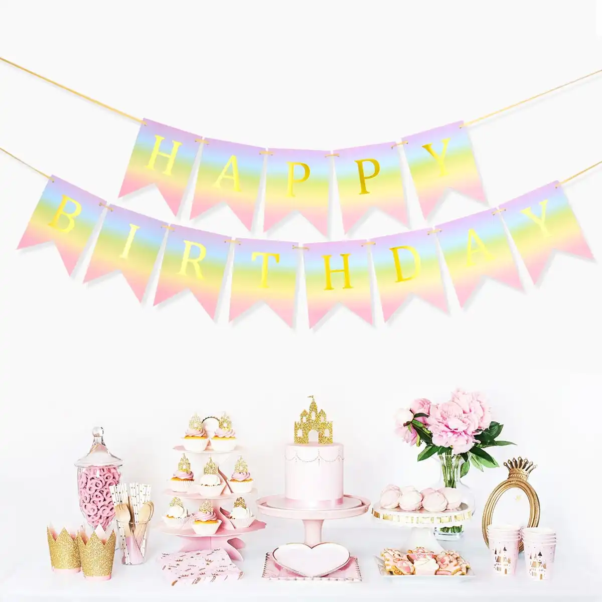 Gradual Birthday Banner 13Pcs/Set 1st Birthday Party Decoration birthday banner party decorations For Girl Boy Baby Shower Gender Disclosure Party Supplies