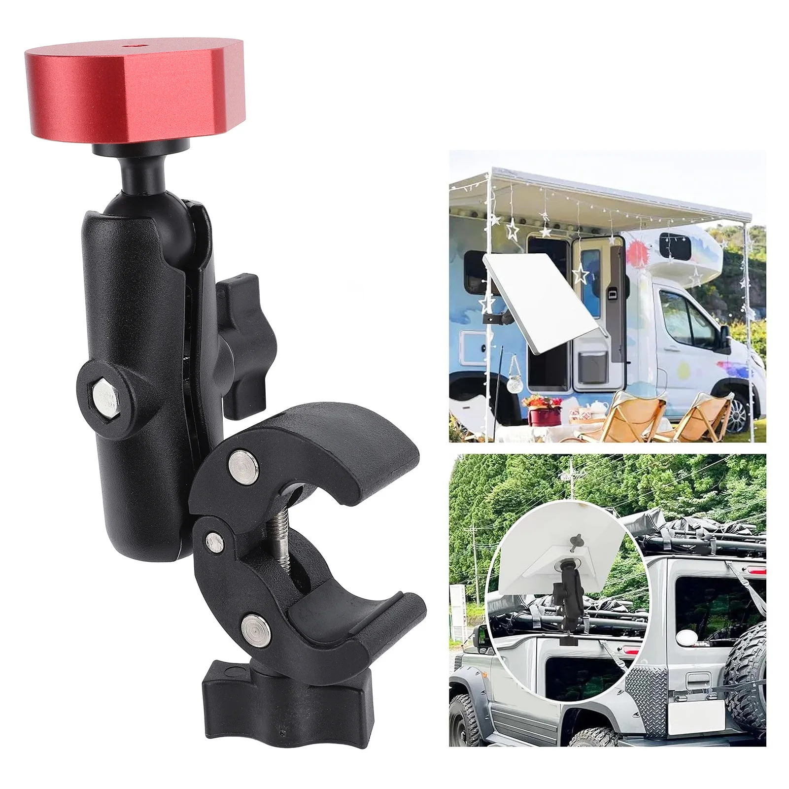 Rv Ladder Mount for Mini ABS Aluminum Alloy Multifunction Adjustable Clamp Mount for Pole RV Trailer Yacht Mount for Mini