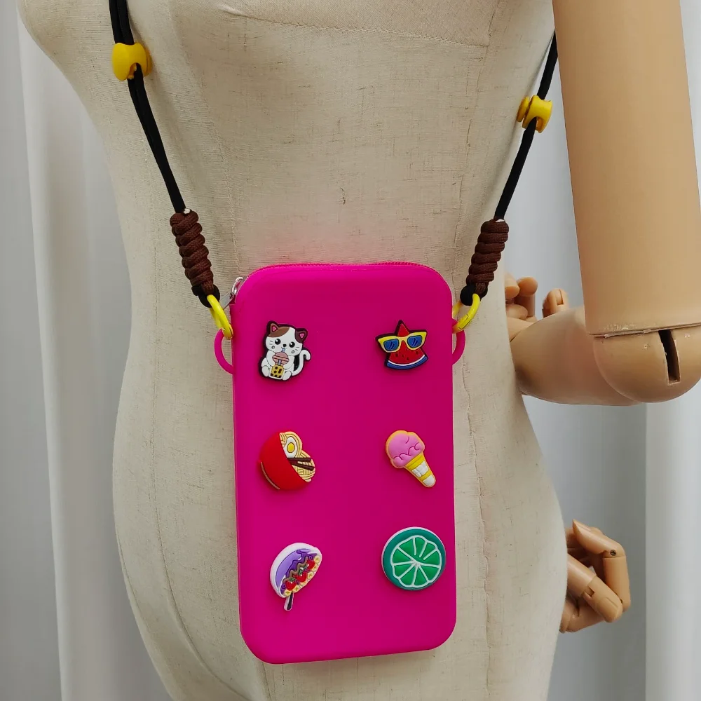 Stylish Waterproof Silicone Crossbody Bag with Zipper - Large Capacity Coin and Phone Purse