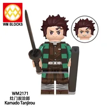  2022 New Toy Brick Demon Slayer Anime Uzui Tengen Shinazugawa Genya Sanemi Mini Action Toy Figures Building Blocks Assemble Toys 