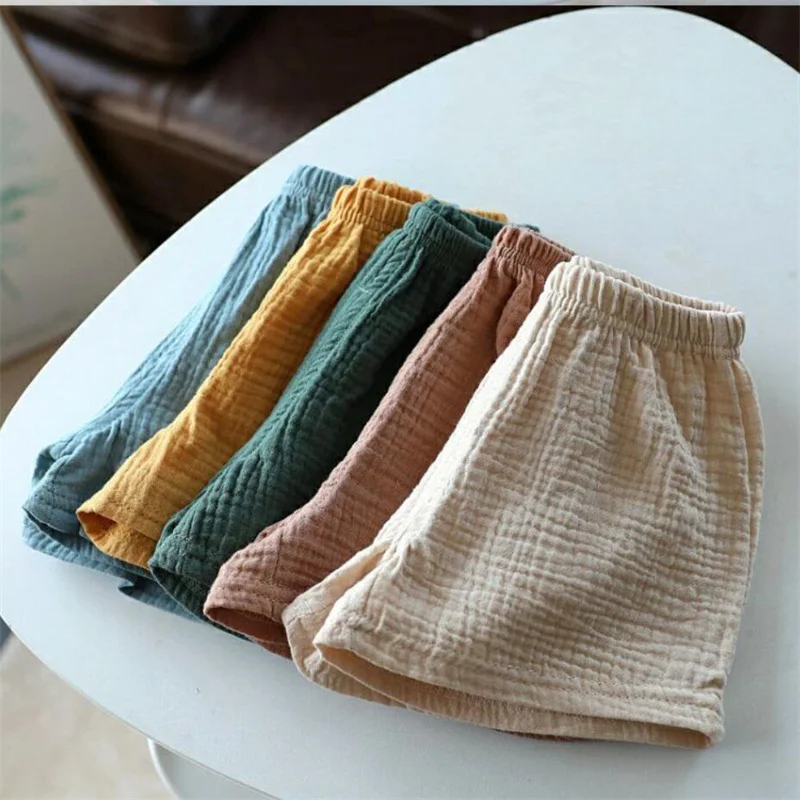 Baby Girls Boys Cotton Linen Shorts Summer Children's Five-point Pants Boys Girls Thin Breathable PP Pants clothing cotton shorts casual shorts