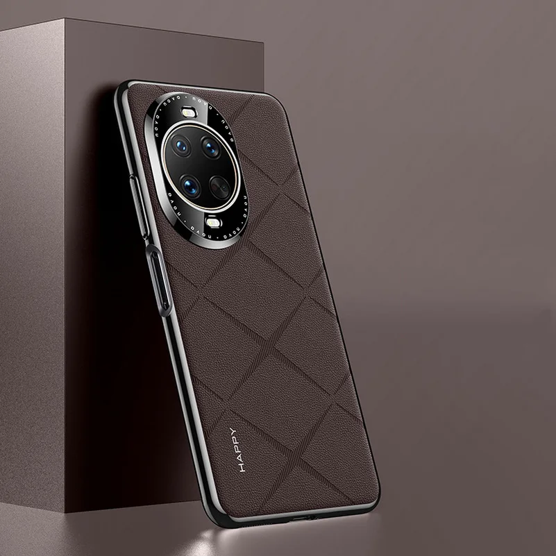 Luxury Plain Leather Case with Camera Lens Protection - Hard Slim Good Texture Cover
