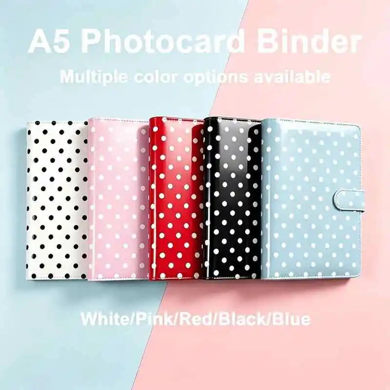 Compact PU Leather Binder Wallet with Magnetic Closure, Refillable 6-Ring Planner Cover