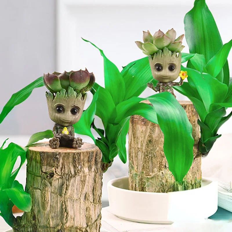 Groot Flower Vase Household Supplies Decoration Ornament Action Figurine Creative Miniature Modedl Simulation Plants Potted 6