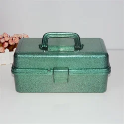Foldable Handheld All - Glitter Beauty Cosmetics Storage Box with Handle - Large - Capacity Makeup Toolbox (3)
