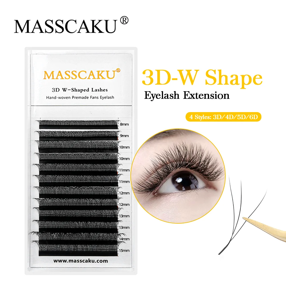 Fake Eyelashes WW shape hand waved 3D 4D 5D 6D premade volume fans eyelash comfortable matte individual eyelash extensions supplies