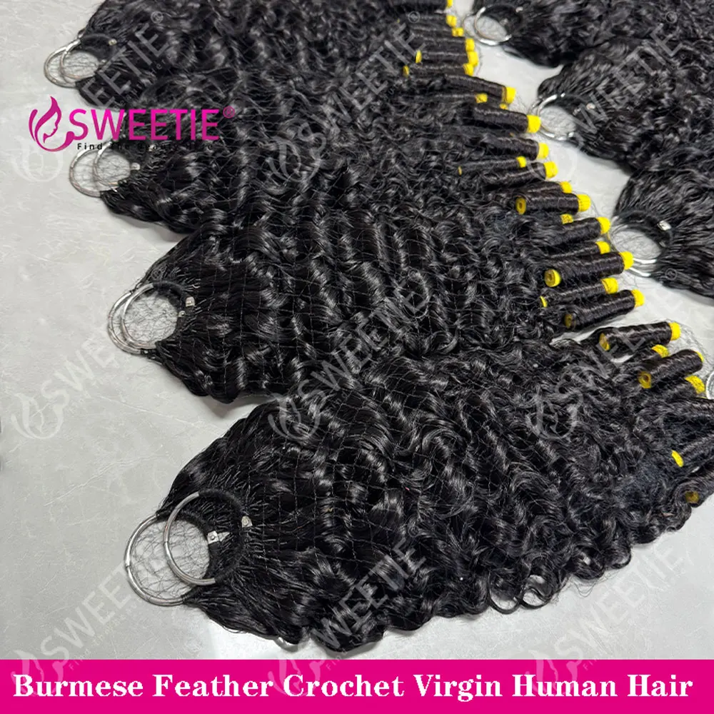 Crochet Human Hair Spanish Spiral Curly 12A Pixie Curly Virgin Human Hair Feather Crochet Hair Extensions For Braiding Invisible 3